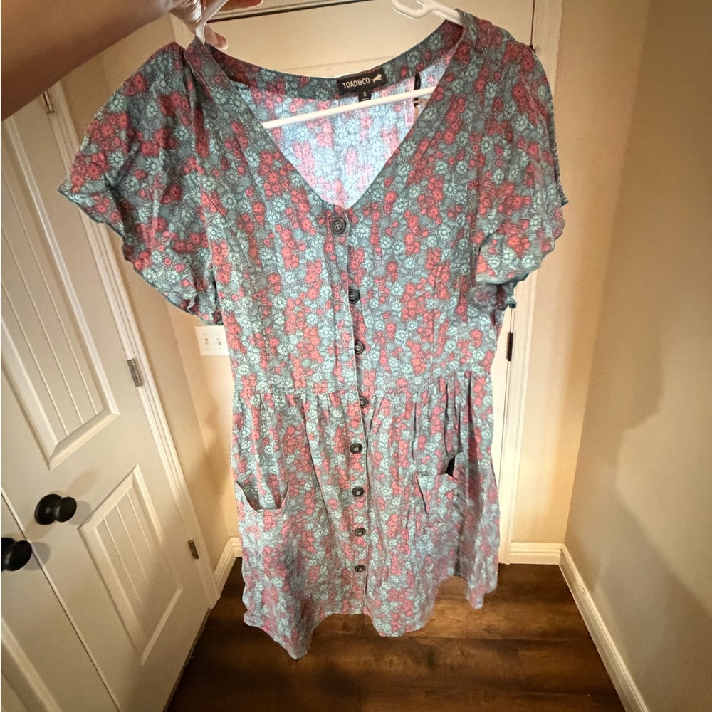 Toad&Co Blue and Red Floral dress